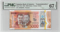Jamaica 5000 Dollars 2022 Unc Polymer PMG 67