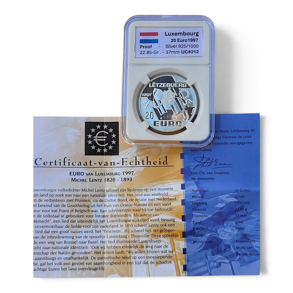 1997 - Luxemburg 20 ECU - Michel Lentz - Zilver - Proof