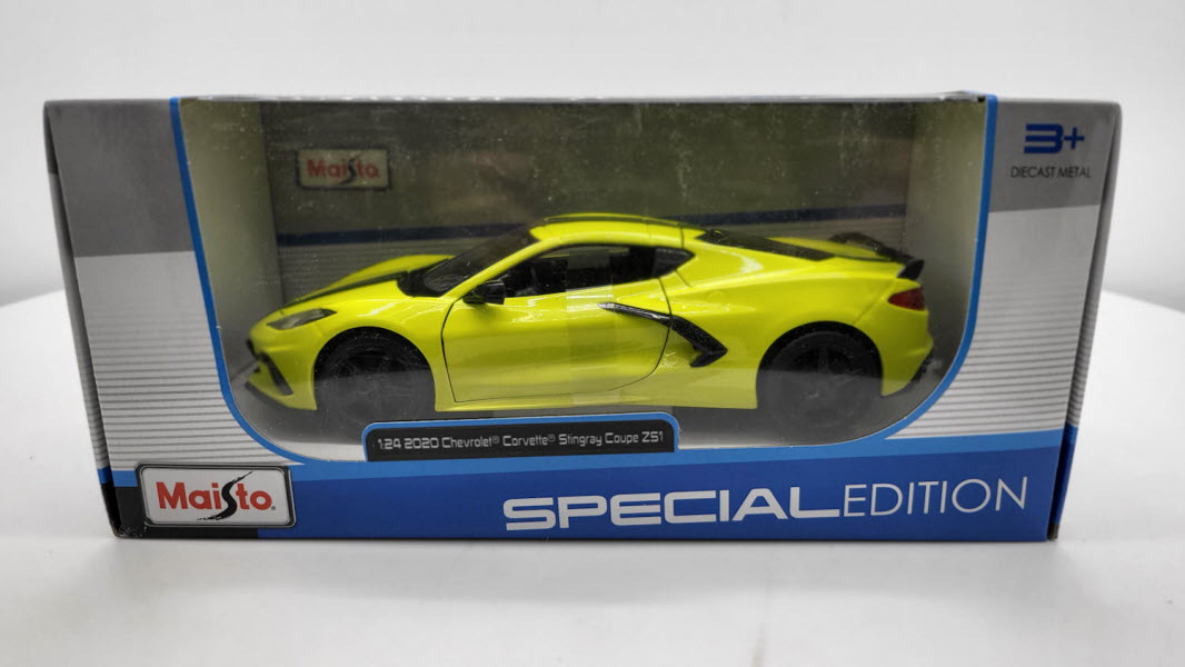 Maisto Chevrolet Corvette Stingray Coupe Z51 Geel 2020 - Schaal 1:24