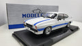 MCG: Ford Capri MK II X-Pack Wit/Blauw - Schaal 1:18