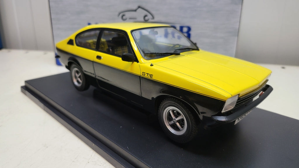 MCG Opel Kadett C Coupe GT/E Geel/Zwart 1975 - Schaal 1:18