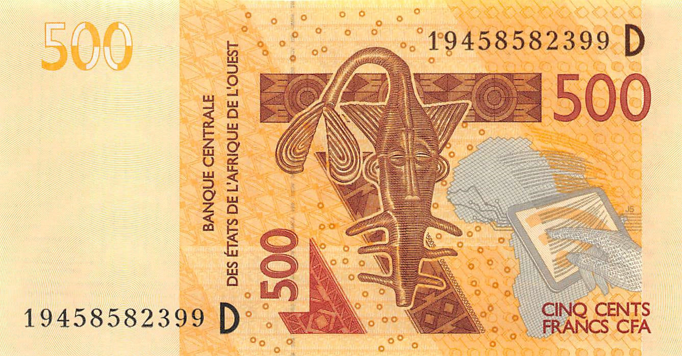 P-419Dh West African States (D) Mali 500 Francs 2019 Unc