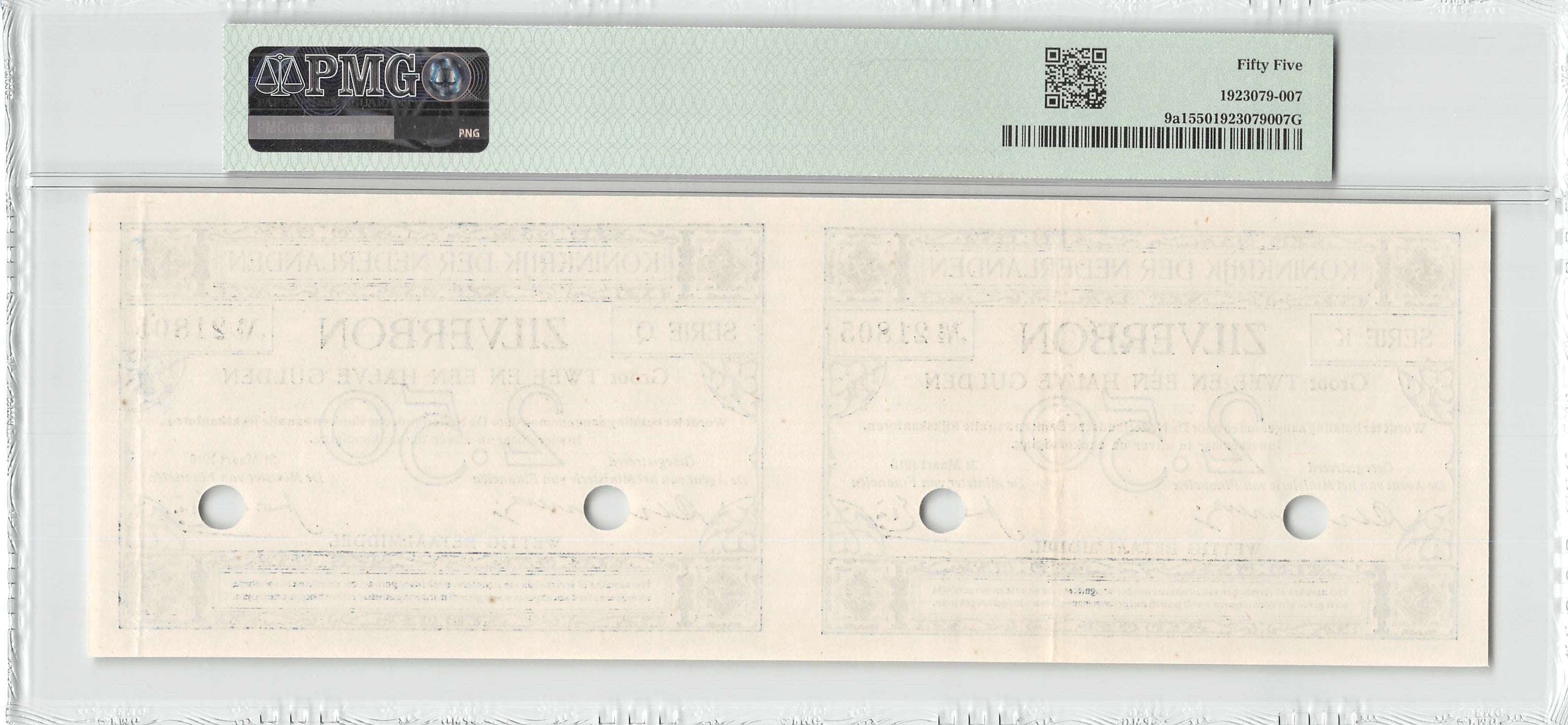 P-009p.2 Nederland 2,50 Gulden 1916 Au Proof PMG 55
