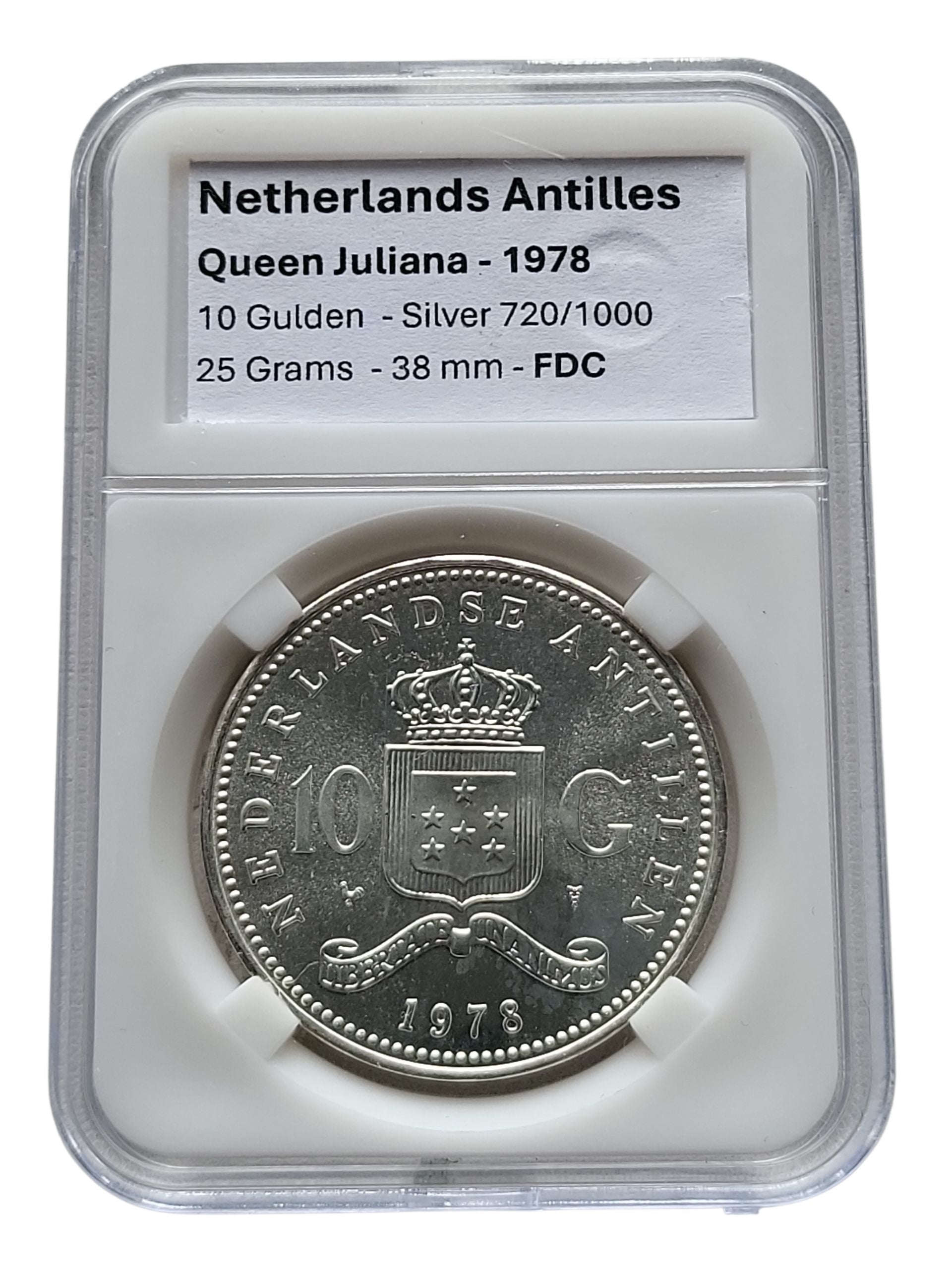 1978 - Nederlandse Antillen 10 Gulden - 150 Jaar Bank - Zilver