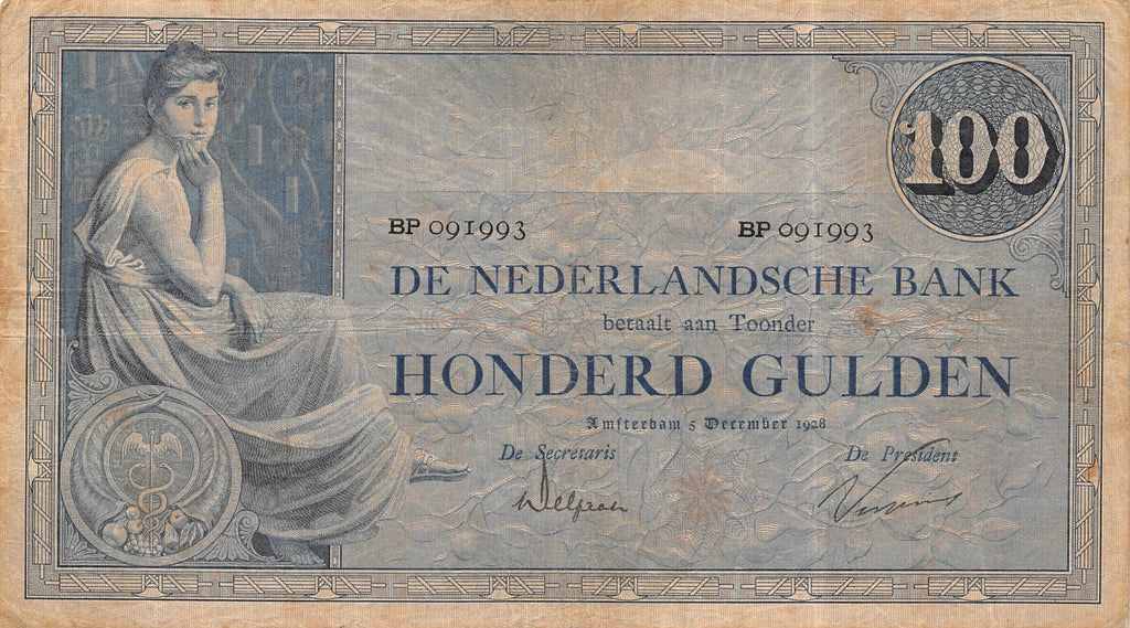 P-039d.2 Nederland 100 Gulden 1928 Vf