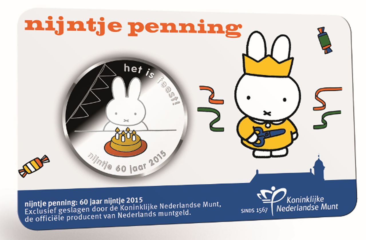 2015 - Nederland Penning Card - 60 Jaar Nijntje - BU