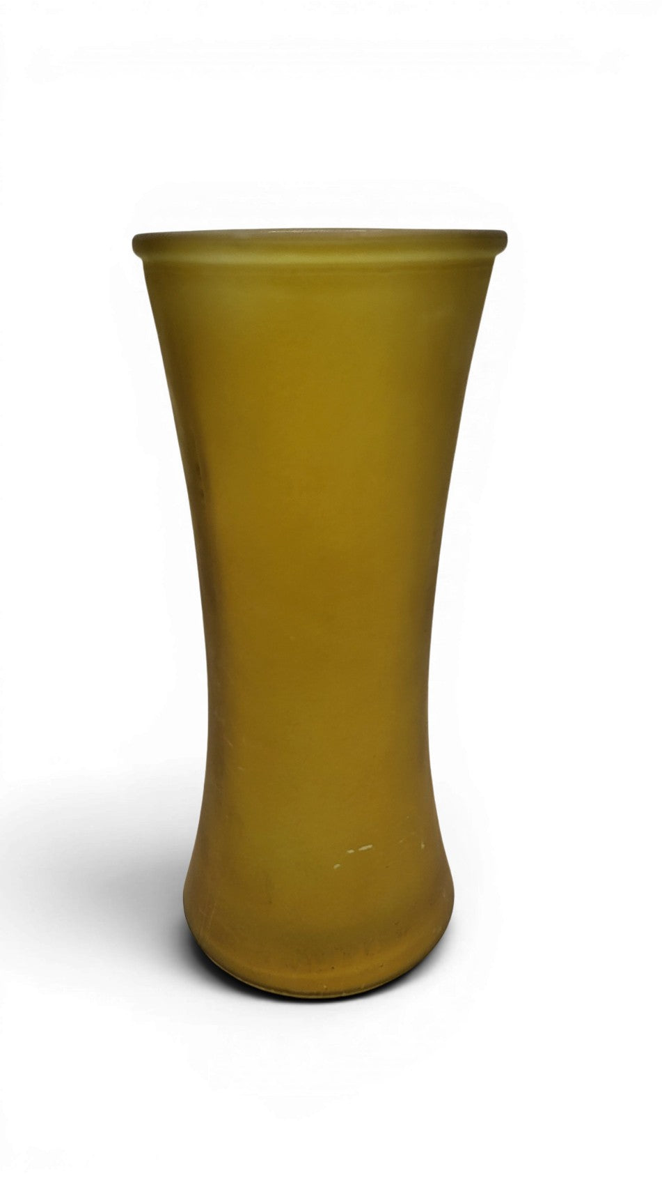 Olijfgroene Mat Glazen Vaas - Mid-Century Vintage