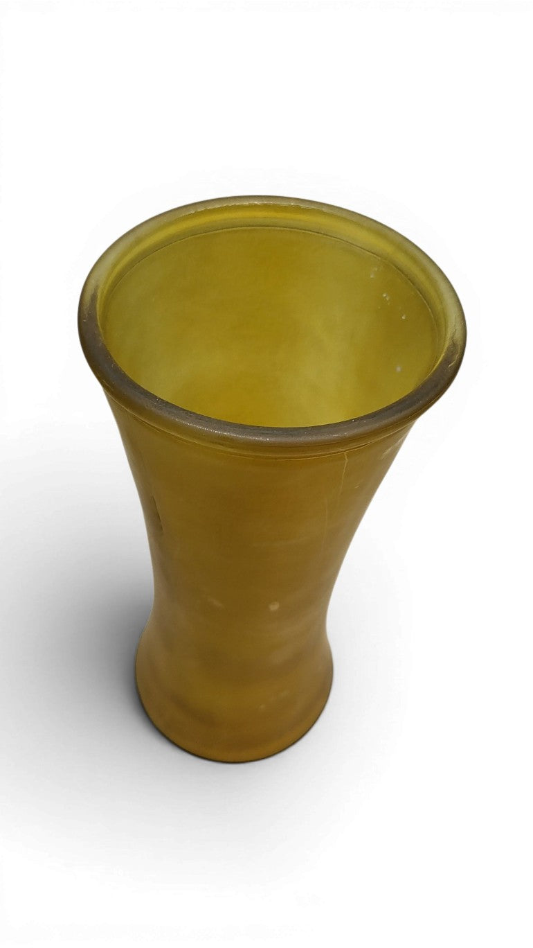 Olijfgroene Mat Glazen Vaas - Mid-Century Vintage