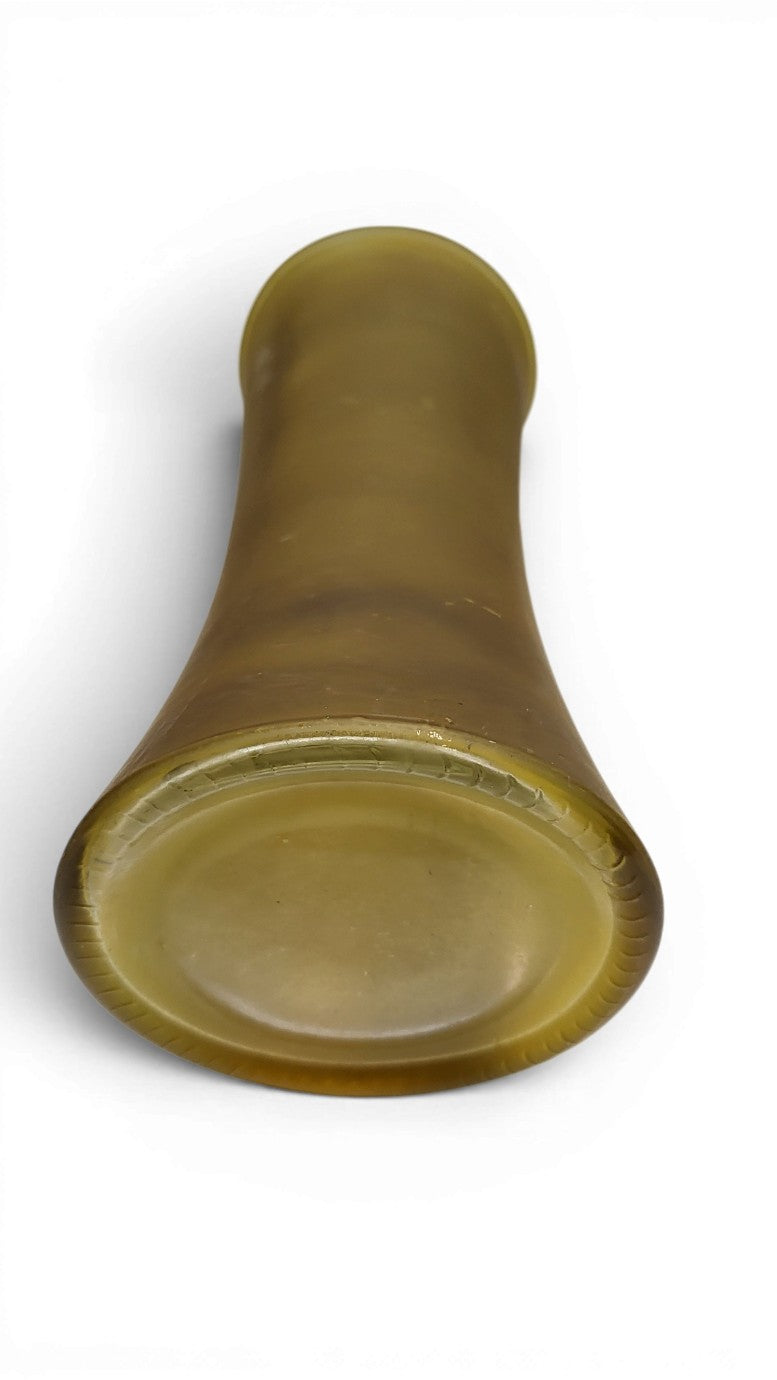 Olijfgroene Mat Glazen Vaas - Mid-Century Vintage