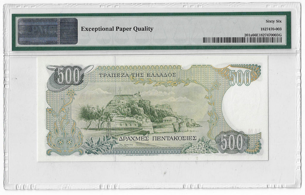 P-201a Greece 500 Drachmai 1983 Unc PMG 66 EPQ