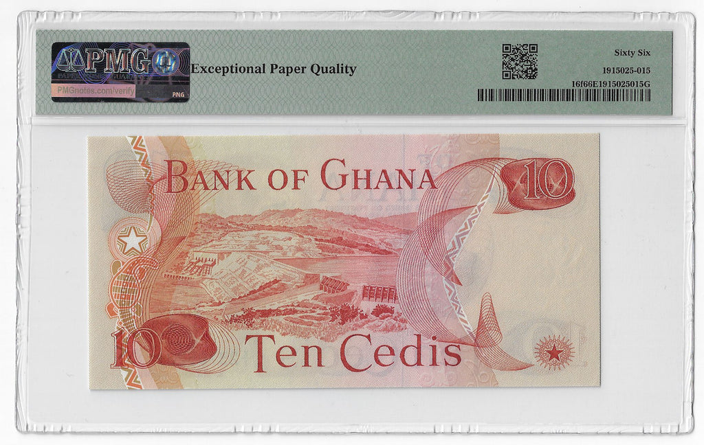 P-016f Ghana 10 Cedis 1978 Unc PMG 66 EPQ
