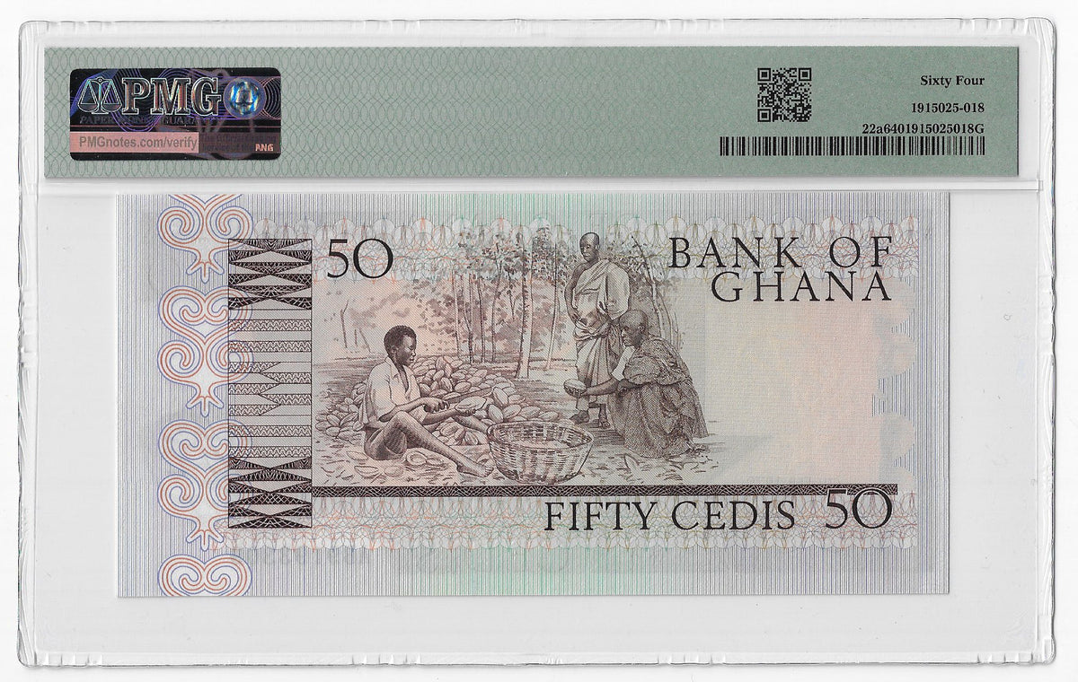P-022a Ghana 50 Cedis 1979 Unc PMG 64