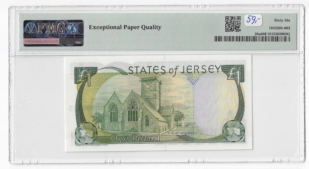 P-026a Jersey 1 Pound 2000 Unc PMG 66 EPQ