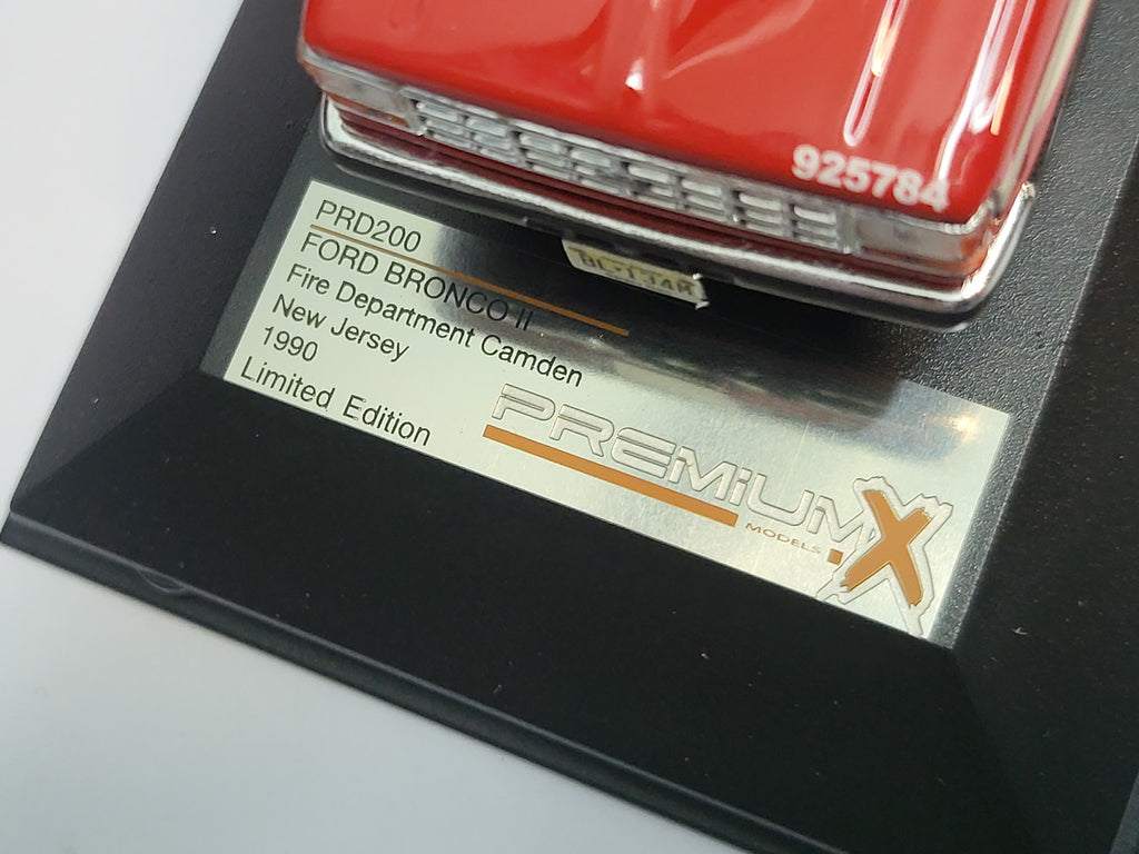 PremiumX Ford Bronco II  "Fire Department Camden - New Jersey" 1990 - Schaal 1:43 - Limited Edition