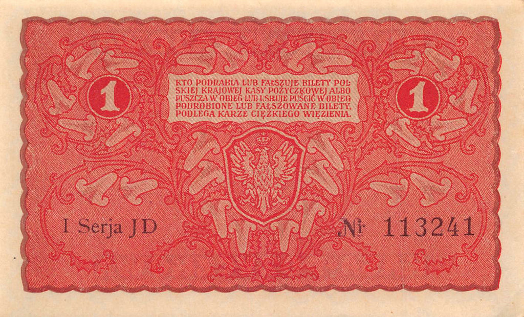 P-023a.2 Polen 1 Marka 1919 Unc