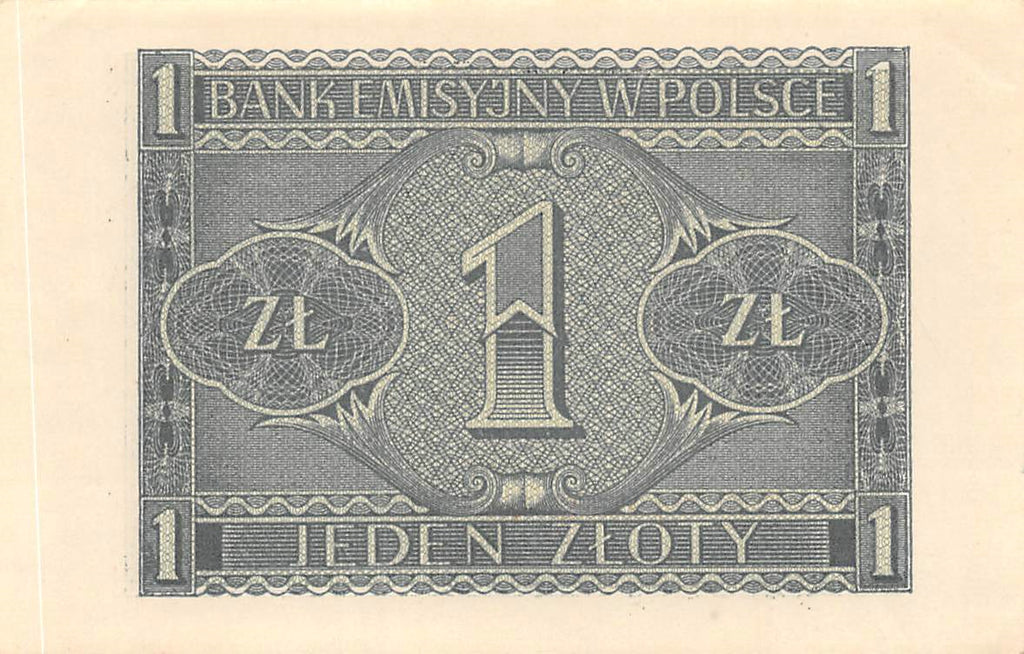 P-099b Polen 1 Zloty 1941 Unc - WWII