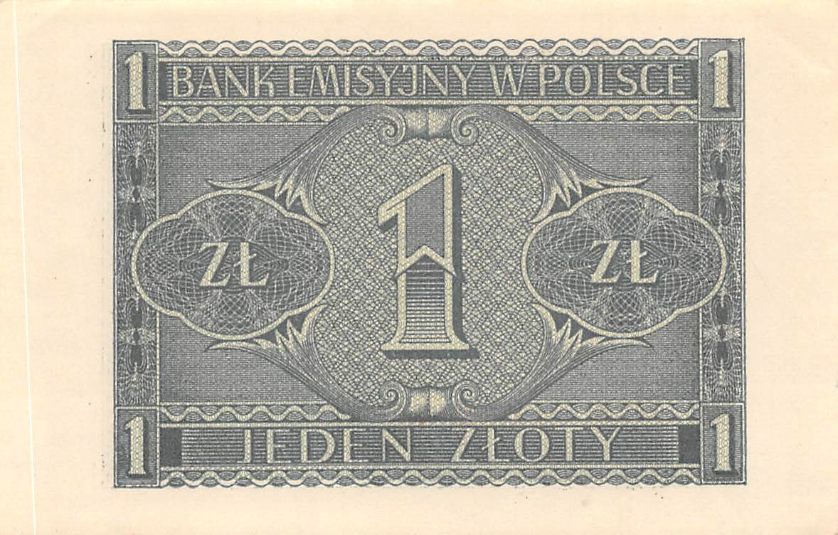 P-099b Polen 1 Zloty 1941 Unc - WWII