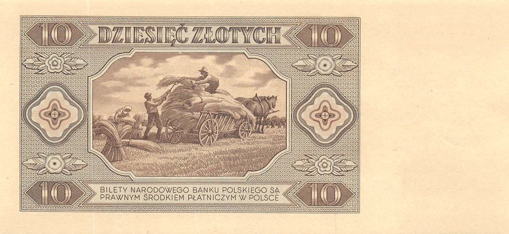 P-136b Polen 10 Zlotych 1948 Unc