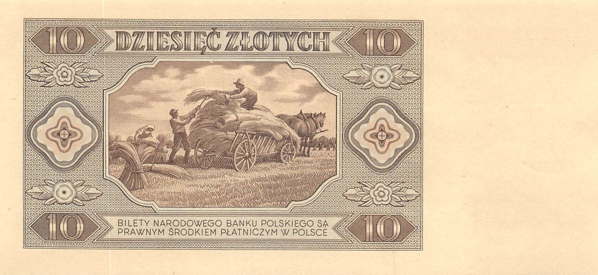 P-136b Polen 10 Zlotych 1948 Unc