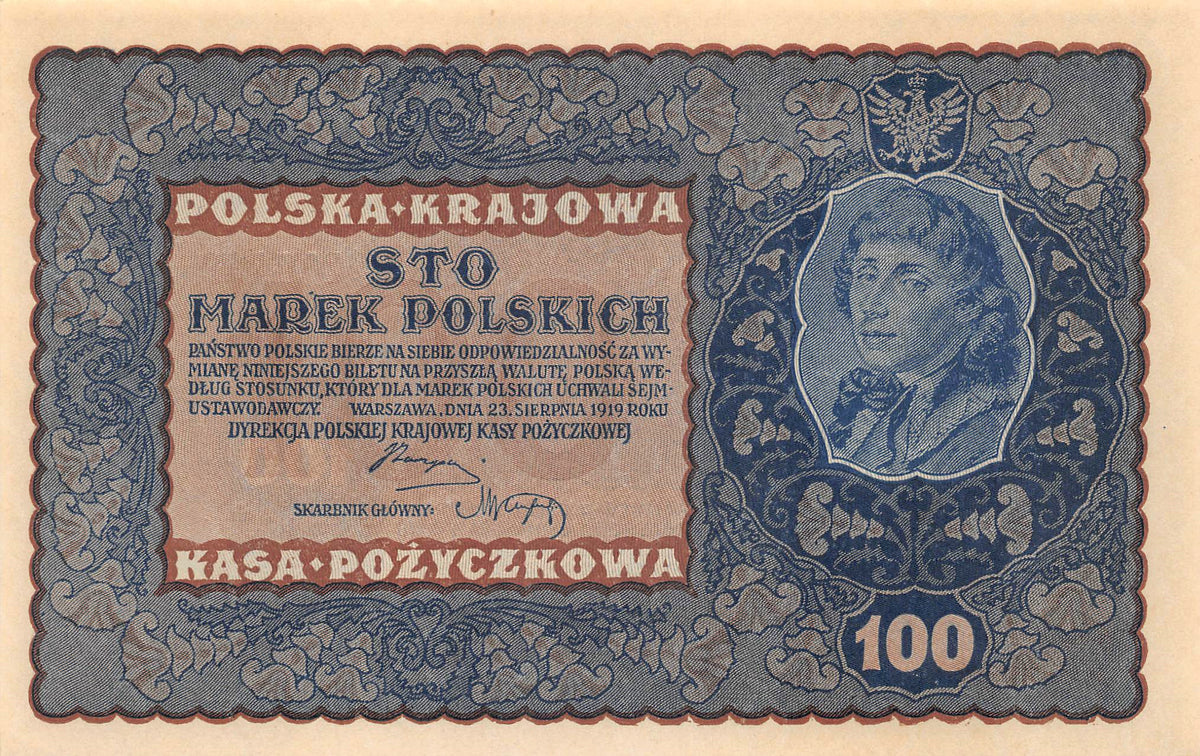 P-027a.3 Polen 100 Marek 1919 Unc