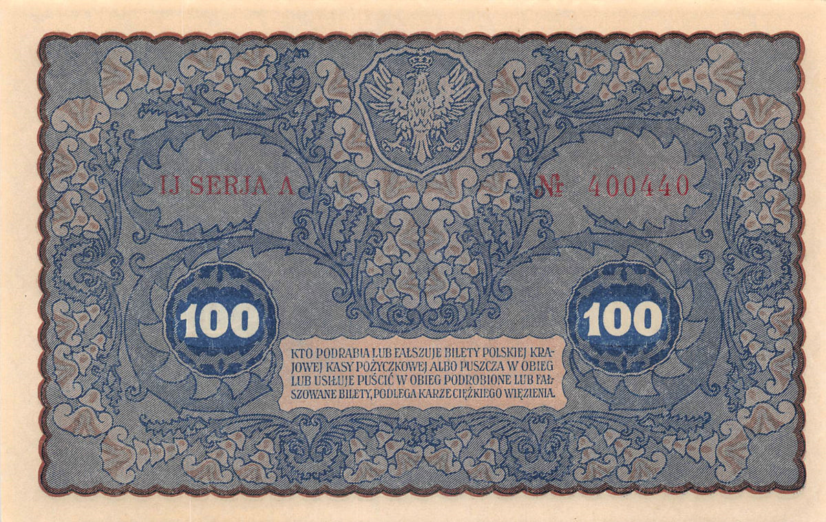P-027a.3 Polen 100 Marek 1919 Unc