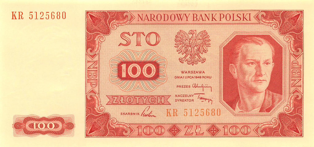 P-139f Polen 100 Zlotych 1948 Unc