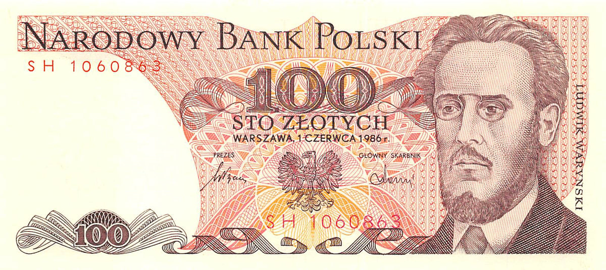 P-143e.1 Polen 100 Zlotych 1986 Unc