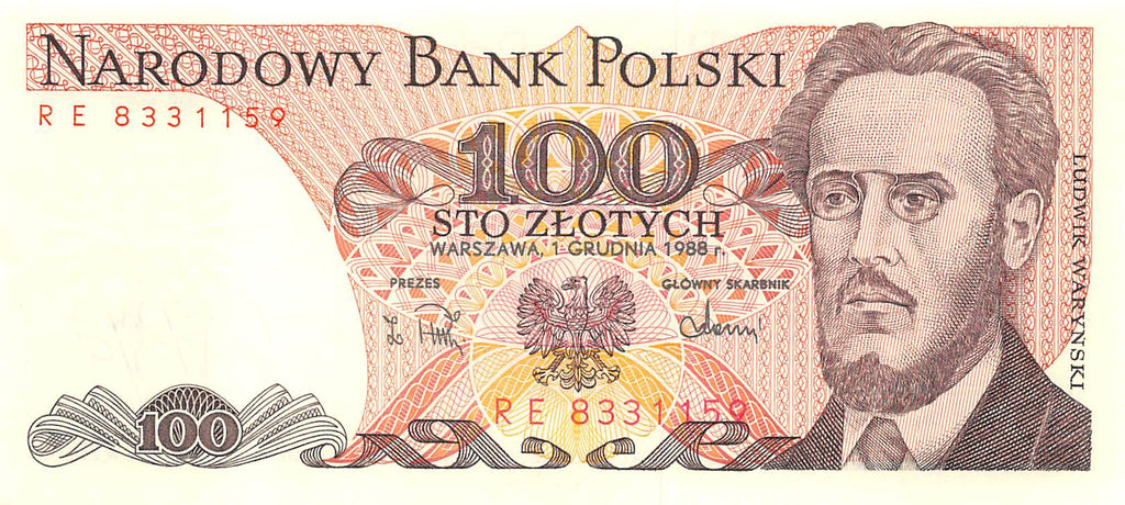 P-143e.2 Polen 100 Zlotych 1988 Unc