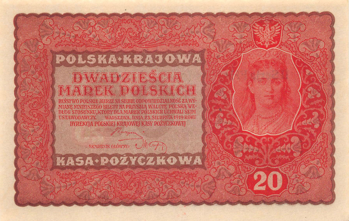 P-026a.1.2 Polen 20 Marka 1919 Unc