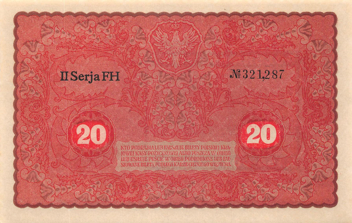 P-026a.1.2 Polen 20 Marka 1919 Unc