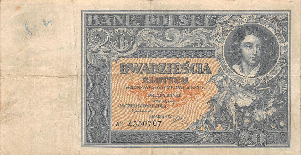P-073a.2 Polen 20 Zloty 1931 Fine