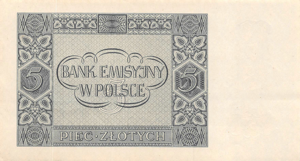 P-101a Polen 5 Zlotych 1941 Unc - WWII