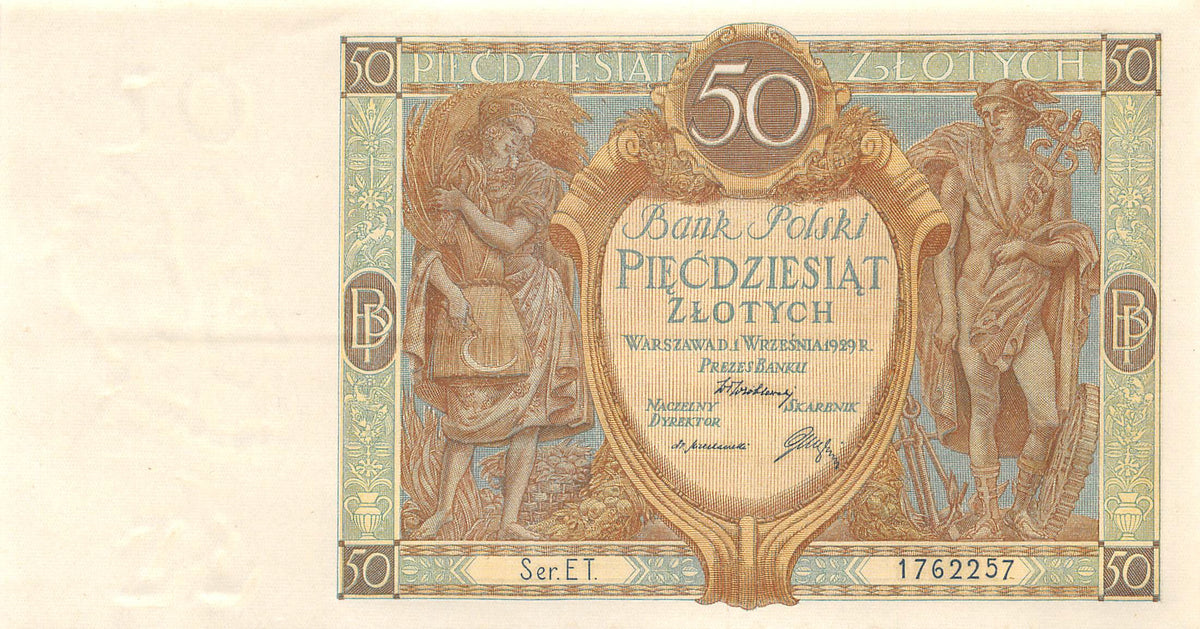 P-071a Polen 50 Zlotych 1929 Unc-