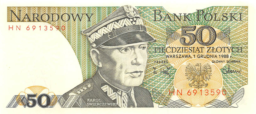 P-142c.2 Polen 50 Zlotych 1988 Unc