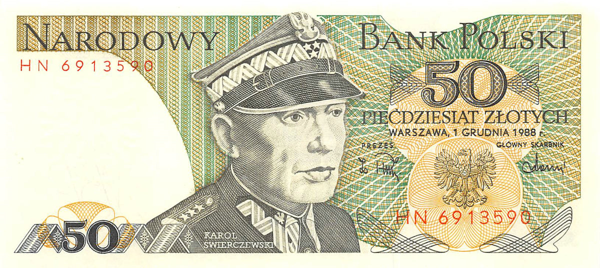 P-142c.2 Polen 50 Zlotych 1988 Unc