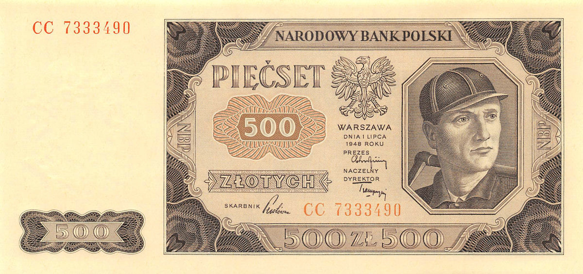 P-140b.3 Polen 500 Zlotych 1948 Unc