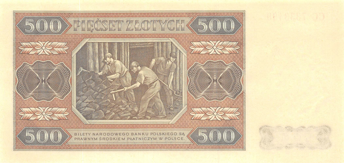 P-140b.3 Polen 500 Zlotych 1948 Unc