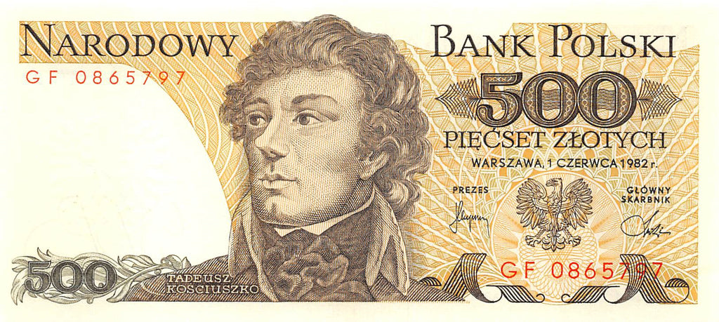 P-145d Polen 500 Zlotych 1982 Unc