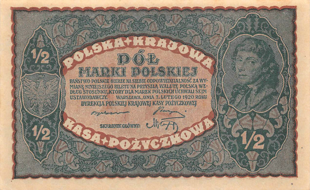 P-030 Polen ½ Marki 1920 Unc