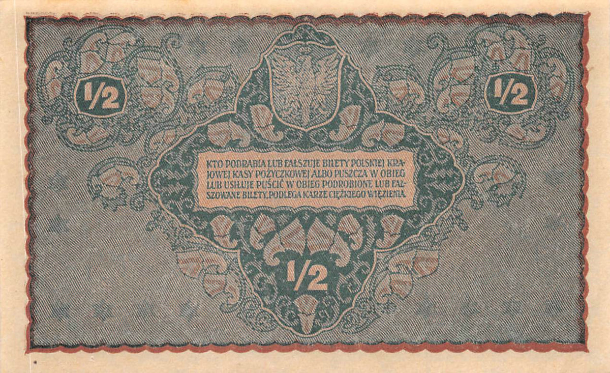 P-030 Polen ½ Marki 1920 Unc