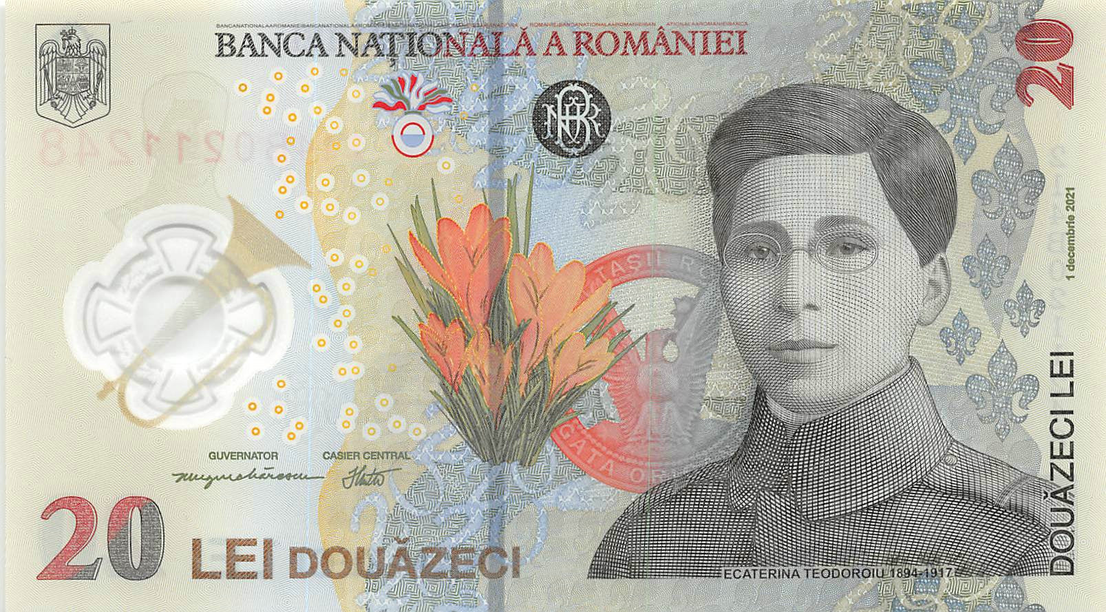 P-127 - Romania 20 Leu 2021 Unc Polymer