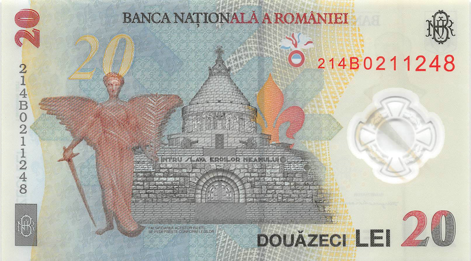 P-127 - Romania 20 Leu 2021 Unc Polymer