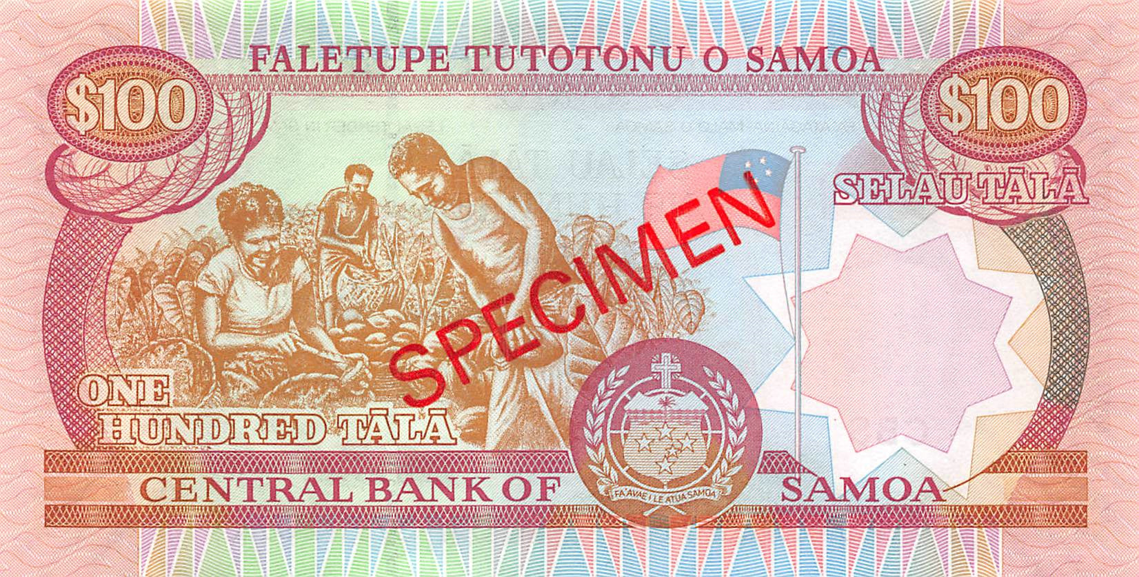 P-37s Samoa 100 Tala 2006 Unc Specimen