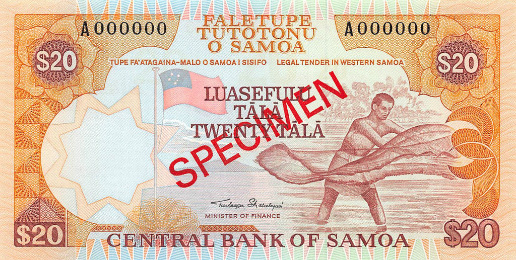 P-28a Samoa 20 Tala 1985 Unc Specimen