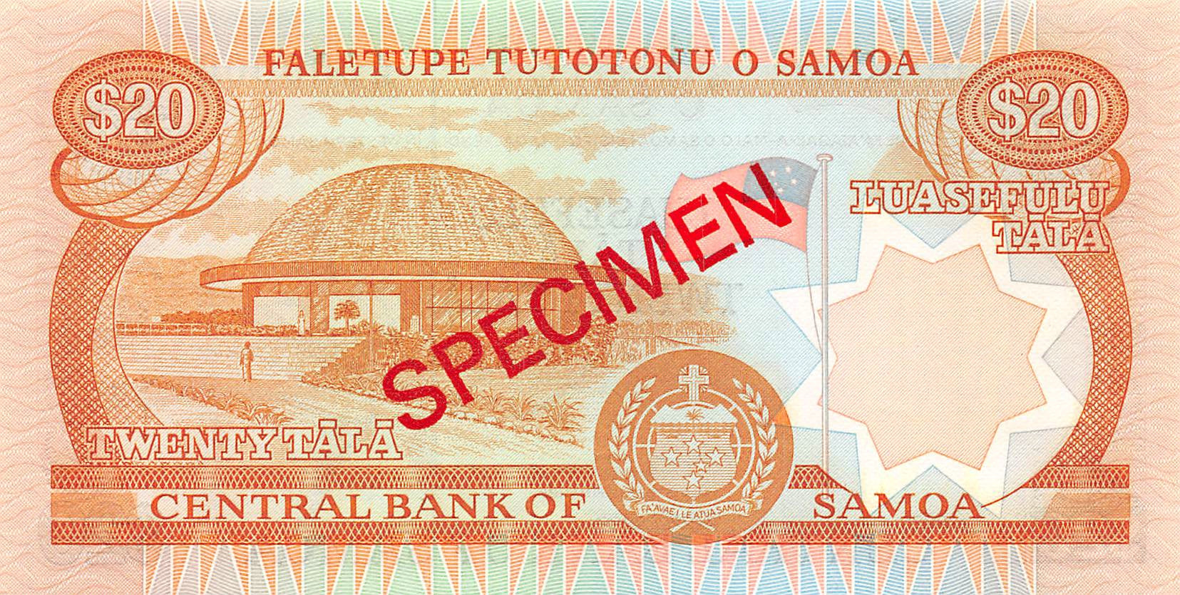 P-28a Samoa 20 Tala 1985 Unc Specimen