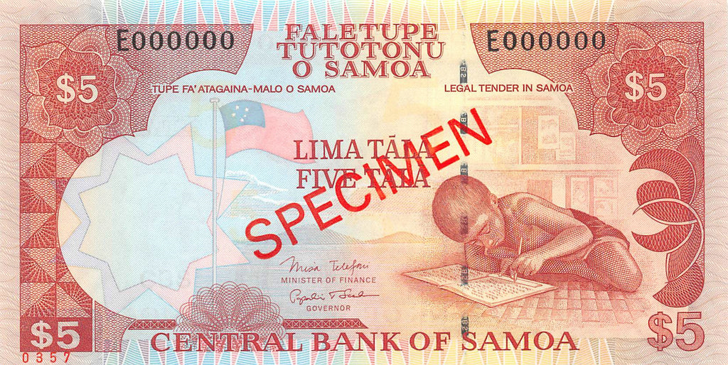 P-33bs Samoa 5 Tala 2005 Unc Specimen