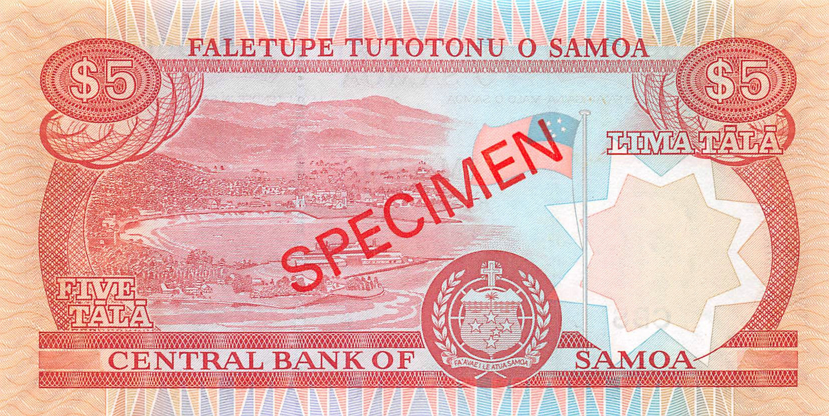 P-33bs Samoa 5 Tala 2005 Unc Specimen