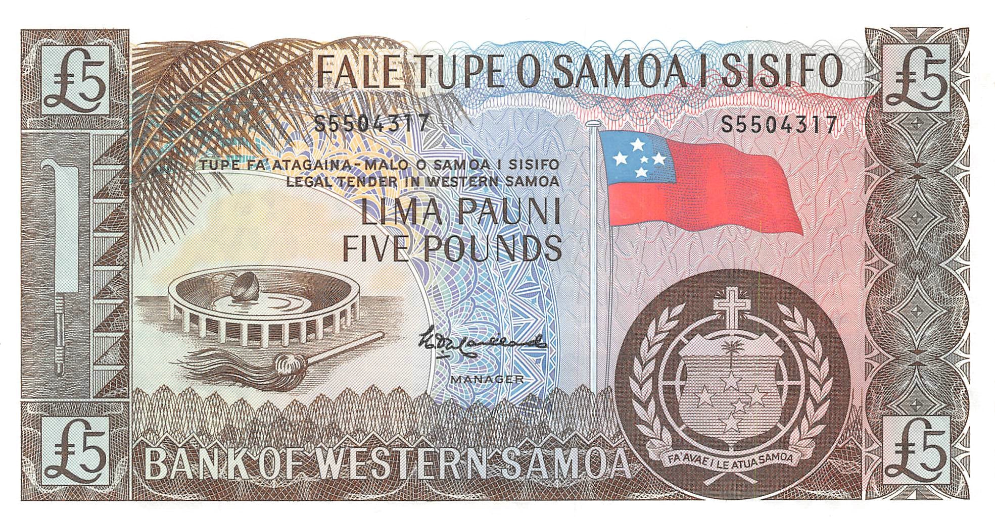 P-15CS Samoa Western 5 Pounds 2020 Unc