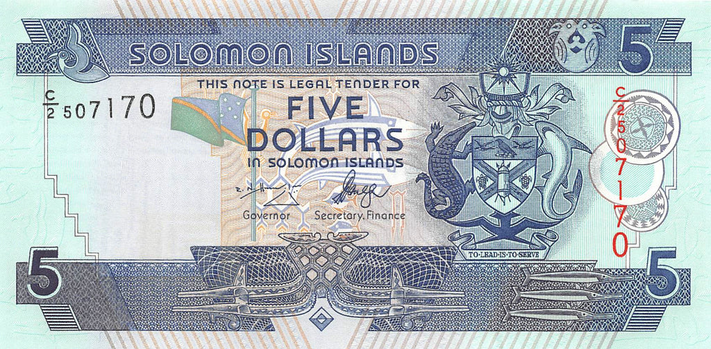 P-026a.1 Solomon Islands 5 Dollars 2004 Unc