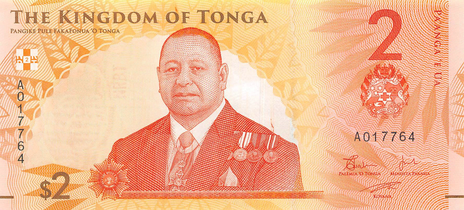 P-050a Tonga 2 Pa'anga 2023 Unc